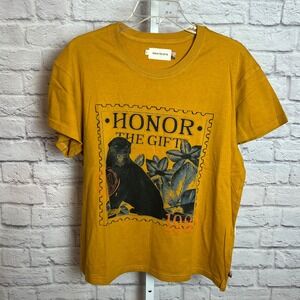 Honor The Gift Women's M Mustard Graphic T Shirt Panther Stamp Streetwear
